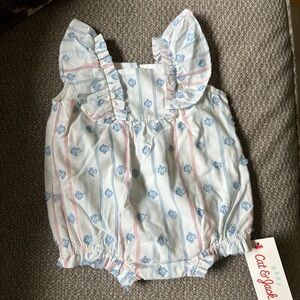 Cat & Jack Baby Romper with Blue and Red Stripes